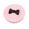 OFFIGAM Pink Plastic Eyelash Organizer with Portable Mirror and Bow Design view 1