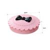 OFFIGAM Pink Plastic Eyelash Organizer with Portable Mirror and Bow Design view 2