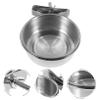 Yardwe Stainless Steel Parrot Food Containers, 3 Pcs, Silver, for Cages view 3