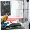 Yardwe Stainless Steel Parrot Food Containers, 3 Pcs, Silver, for Cages view 4