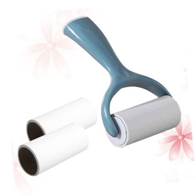 SEWOART Lint Roller for Clothing and Pet Hair, 4-Piece Set with 1 Blue Handle and 3 Rollers, Portable for Travel and Business Trips