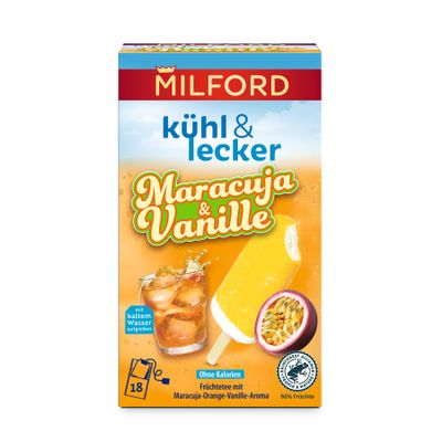 MILFORD Cool & Delicious Passion Fruit-Vanilla Fruit Tea, 18 Tea Bags