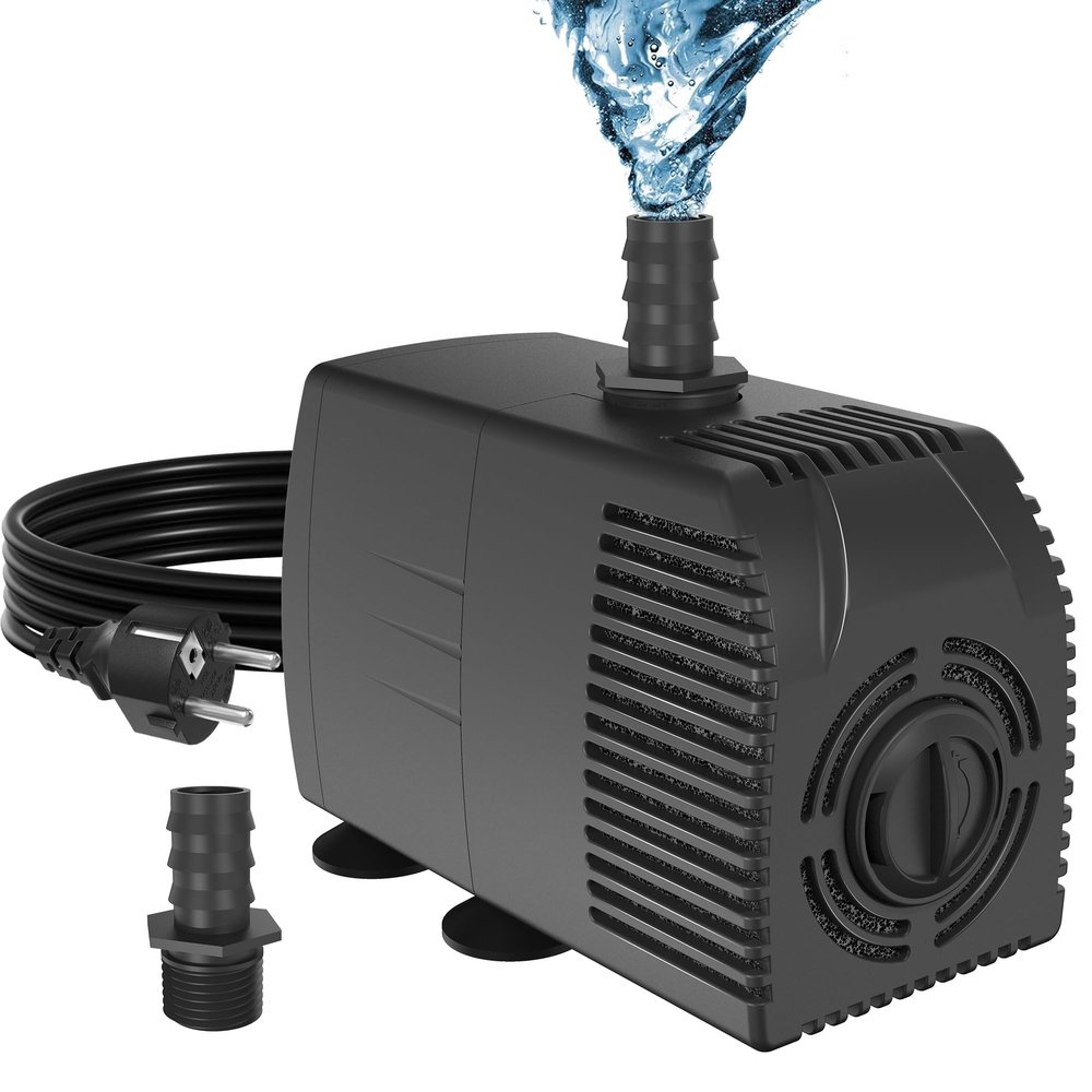 Submersible Water Pump, 50W, 3000 L/H, Ultra-Quiet, with Overheat Protection and 5m Cable
