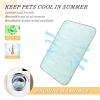 Self-Cooling Summer Mat for Dogs and Cats, Linen Texture, Foldable, Mint Green, Size M view 4