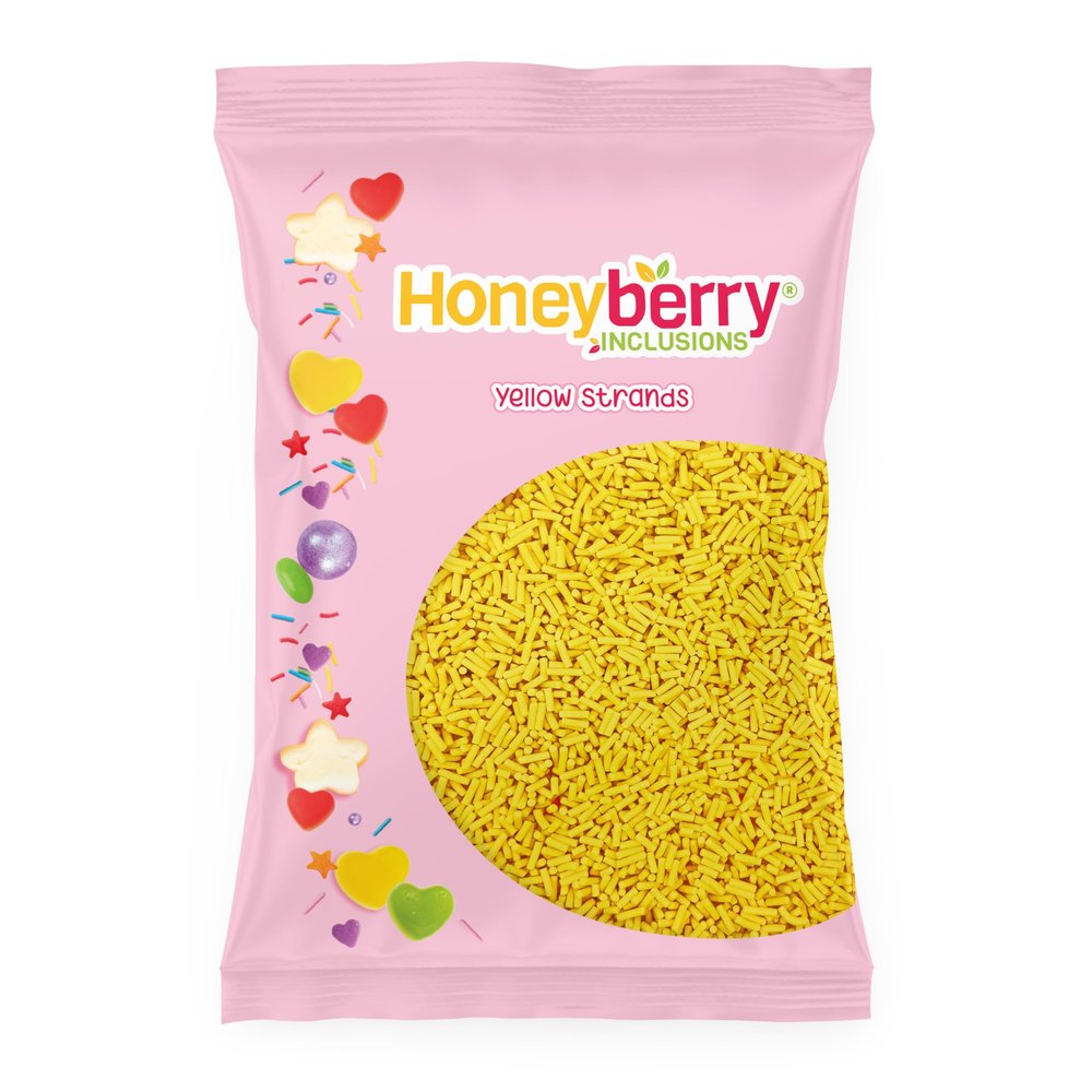 HONEYBERRY Yellow Strand Sprinkles, 55 g – Edible Cake Decorations