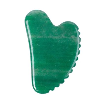 Jade Stone Gua Sha Scraper, Zigzag Gua Sha Massage Tool for Body Meridian Scraping, Face Lifting, and Skin Slimming (Green)