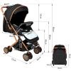 Lightweight Compact Stroller, Reclining Backrest, Black view 2