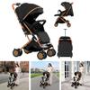 Lightweight Compact Stroller, Reclining Backrest, Black view 3