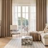 Tolldek 2-Piece Chenille Jacquard Blackout Curtains, Coffee, 102 x 138 cm view 1
