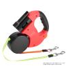 Retractable Double Dog Leash, 300 cm/118 in, with LED Light, Red view 2