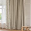 Tolldek 2-Piece Extra-Wide Blackout Curtain Set, Floral Leaf Pattern, Chenille, Beige, 54 x 84 in view 1