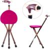Folding Cane Chair and Adjustable Aluminum Stool view 3