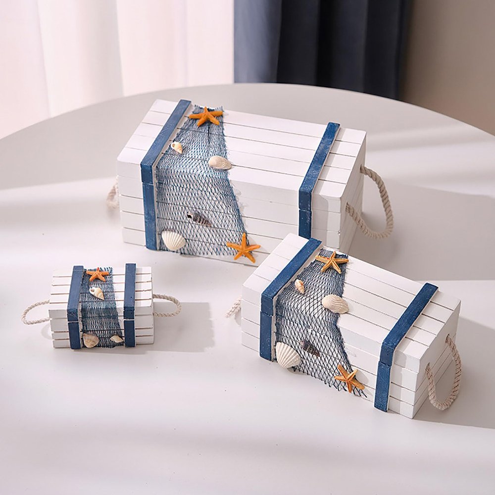 MYBSXKEOZ Vintage Wooden Treasure Chest Jewelry Organizer
