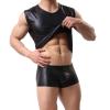 EQWIGKEIT Men's Sexy Latex Slim-Fit Tank Top view 2