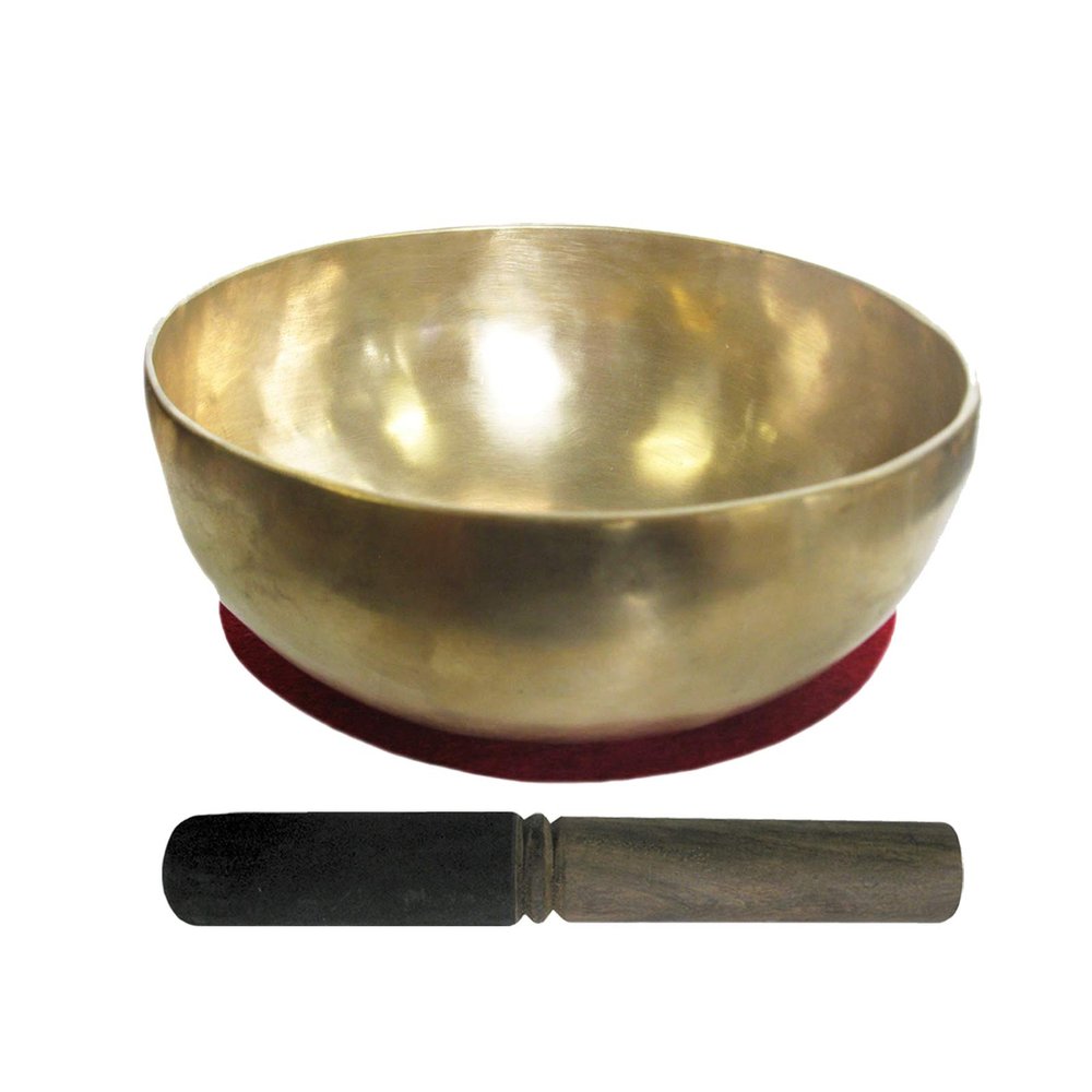 Therapeutic Universal Singing Bowl, Approx. 750 g, 16–18 cm, Handmade in Nepal, 3-Piece Sound Massage Set