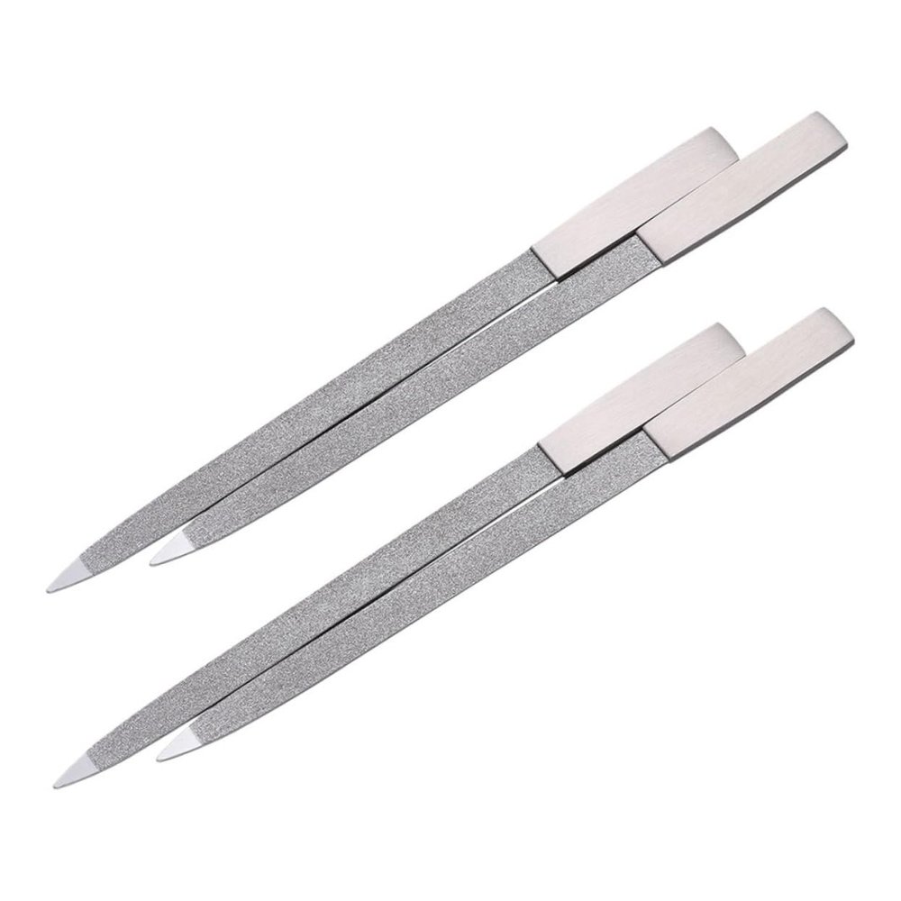 4-Pack Stainless Steel Metal Nail Files, Fine-Grit Coated