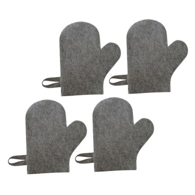 4-Pack Felt Sauna Gloves with Hanging Ring for Spa and Home