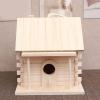 Wooden Birdhouse, Hanging Outdoor Bird Cage and Parrot Nesting Box view 2