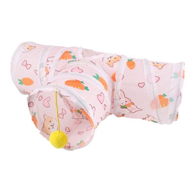 Foldable Bunny Tunnel with Swing Ball