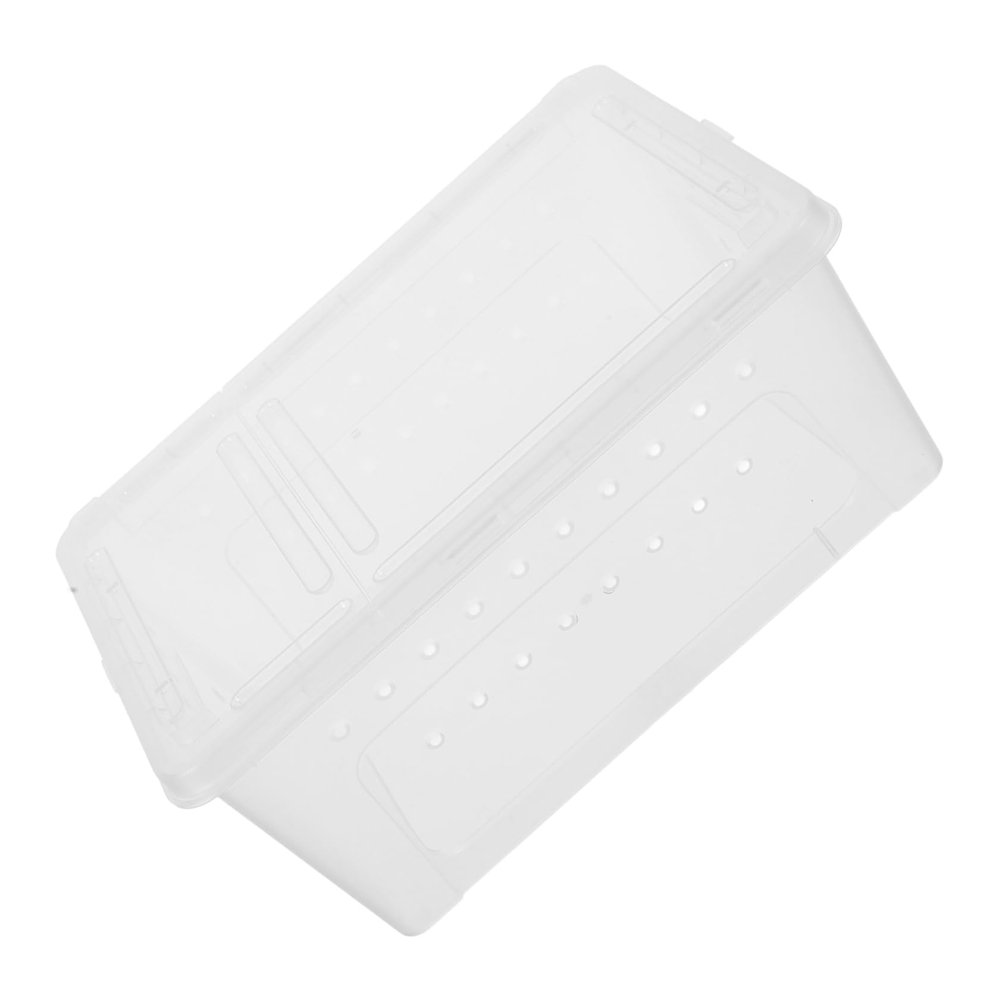 Toddmomy Transparent Plastic Reptile Feeder Box and Terrarium