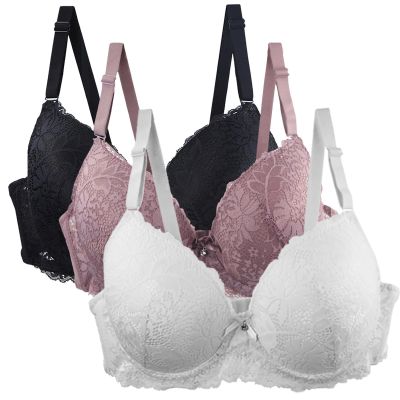 Labor Day Deals Women's Push Up Bra with Floral Lace