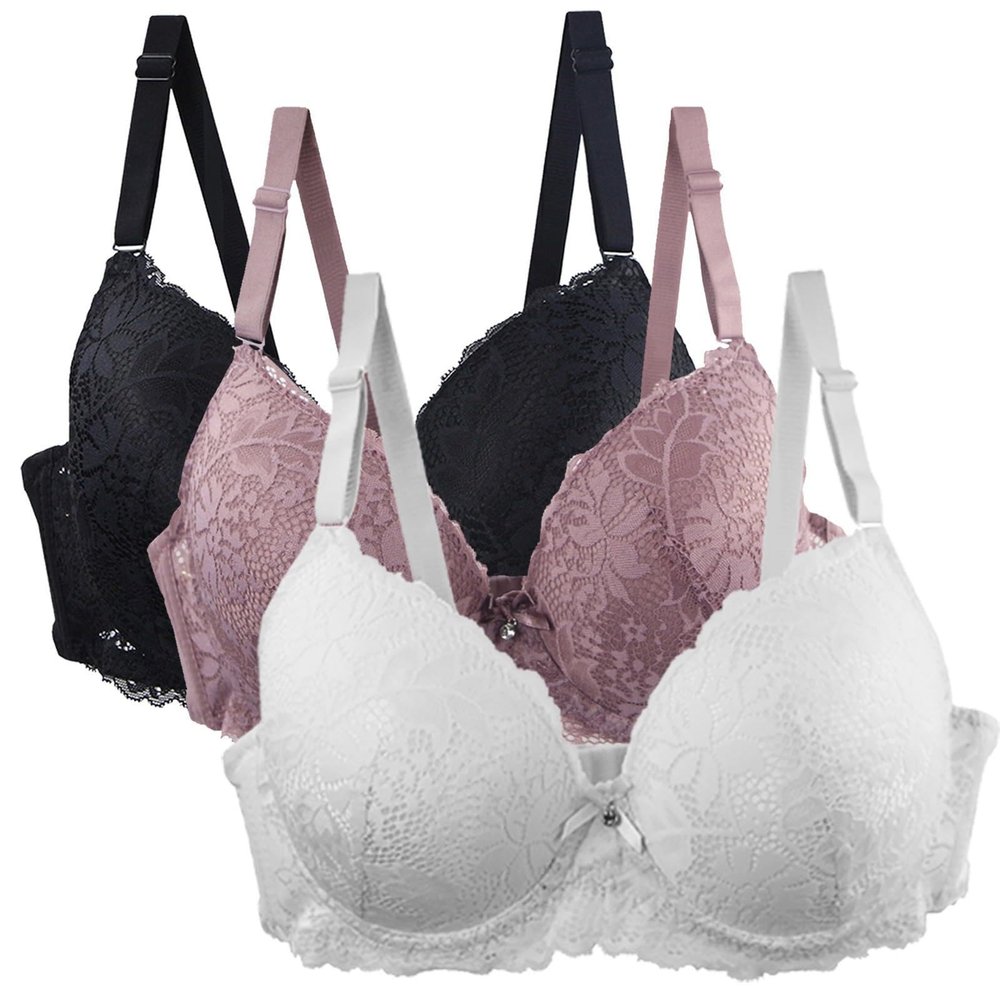 Labor Day Deals Women's Push Up Bra with Floral Lace