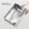 Stainless Steel Cat Litter Box with High Sides and Removable Lid, Gray view 4