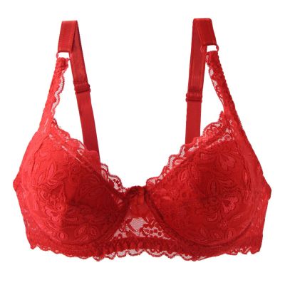 Women's Floral Lace Push-Up Underwire Bra, Soft Unpadded Bralette, Plus Sizes