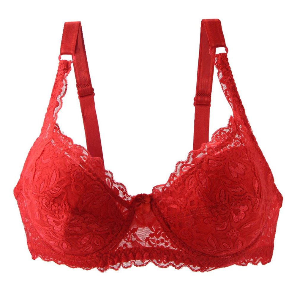 Women's Floral Lace Push-Up Underwire Bra, Soft Unpadded Bralette, Plus Sizes