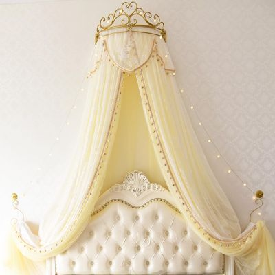 Metal Crown Canopy for Girls, Princess Bed Curtains, Canopy over Bed, Children's Room and Playroom Decor