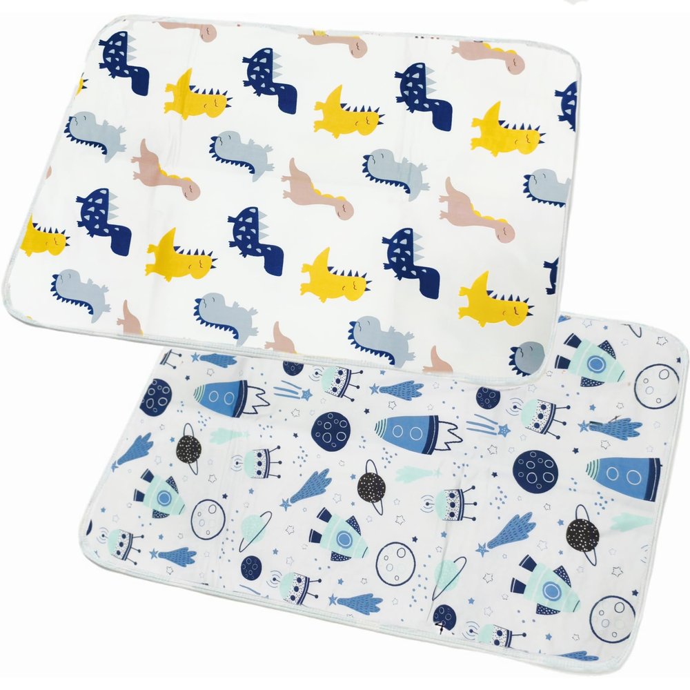 2-Pack Baby Changing Pads, Washable, Waterproof, Breathable, Reusable, 50 x 70 cm