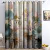 Blackout Curtain with Lotus Pond 3D Print, Thermal Polyester, 183 x 117 cm, Set of 2 view 1