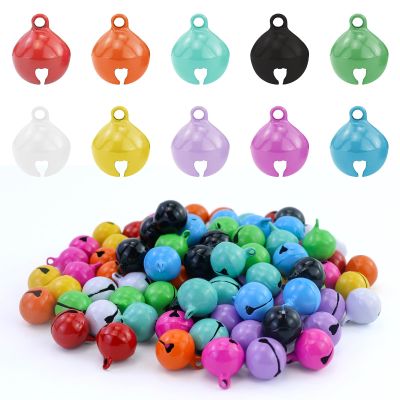 100 Pack Colored Small Bells 14mm for Crafting