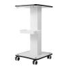 Rolling Beauty Trolley with Handle, 4 Wheels (2 Locking) – White Wood and Metal Storage Cart, 40 kg Capacity view 2
