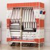 XFQZJG Portable Canvas Wardrobe, Folding Closet with Clothes Rail, for Bedroom and Living Room (100 x 45 x 155 cm) view 2