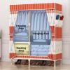 XFQZJG Portable Canvas Wardrobe, Folding Closet with Clothes Rail, for Bedroom and Living Room (100 x 45 x 155 cm) view 3