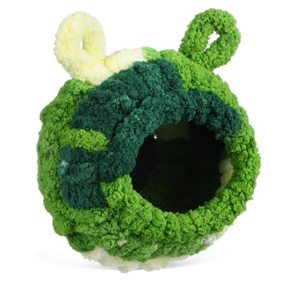 Warm Bird Nest with Secure Attachment, Velvet and Plastic, Green