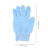 Heavy-Duty Exfoliating Bath Gloves, Nylon, Five-Finger Design, 3 Pairs, Blue view 2