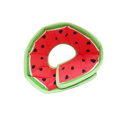 Mikikit Fruit Pattern Dog Neck Collar, Anti-Lick Protection After Surgery, Cotton and Canvas, for Small Dogs