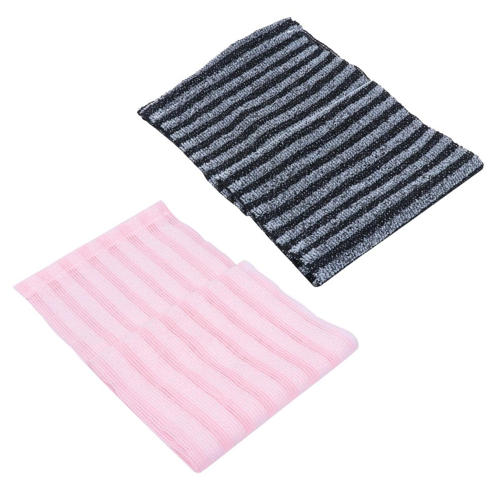 FRCOLOR 2-Piece Polyester Back Scrubber Shower Towels with Long Straps