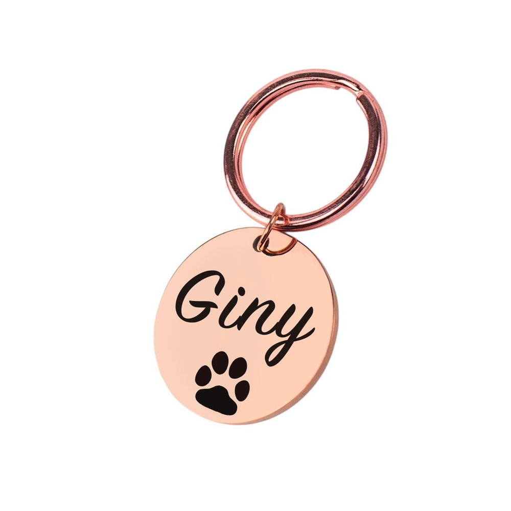 Personalized Rose Gold Dog Tag with Engraving