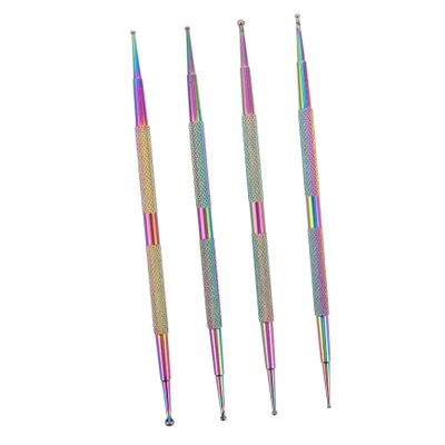 WRITWAA 4-Piece Double-Ended Nail Art Dotting Pen Set with Rhinestone Picker Tools
