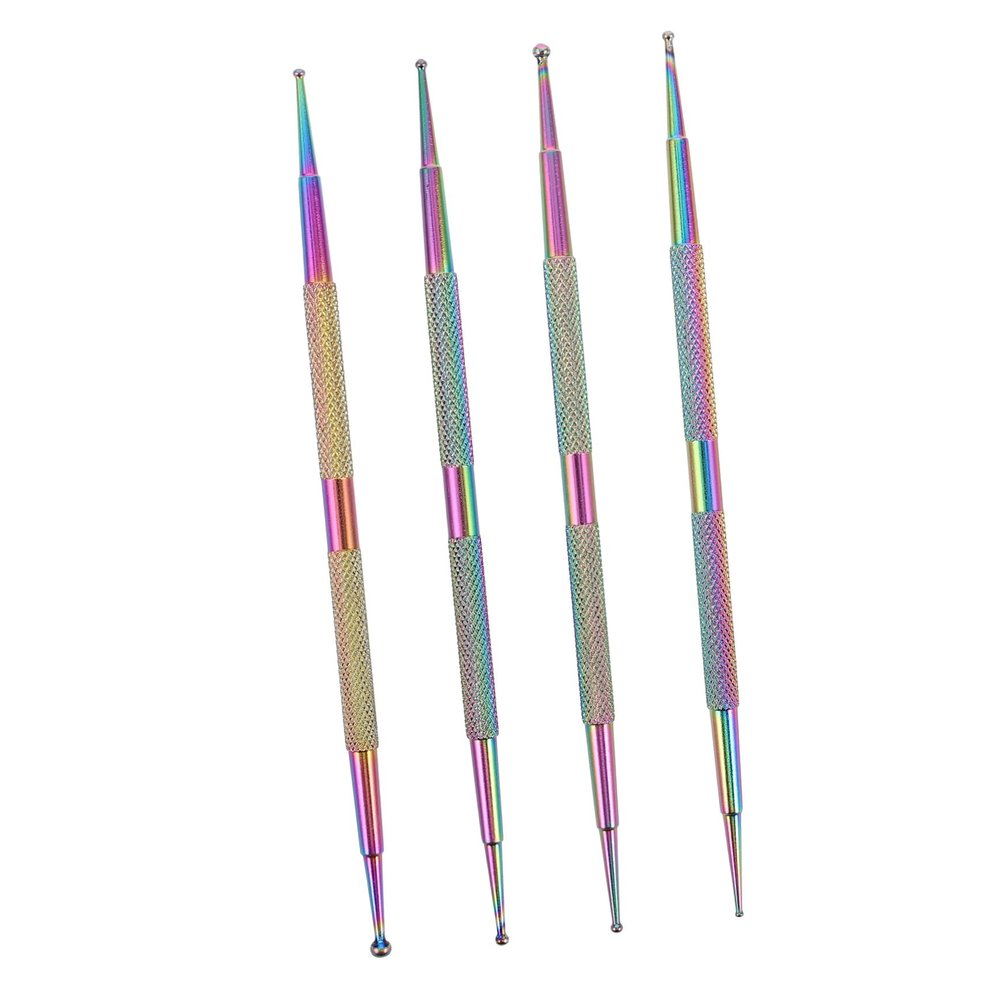 WRITWAA 4-Piece Double-Ended Nail Art Dotting Pen Set with Rhinestone Picker Tools