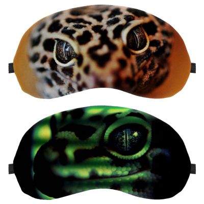 Eslifey Sleep Masks, 2-Pack, Reptile, Gecko and Lizard Designs