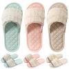 biroris 3 Pairs Women's Cotton Slippers with Floral Pattern, Open-Toe, Comfortable, Washable, Portable, Foldable, for Guests, Travel, Hotels, Airplanes, and Spas, Lace Diamond, Sizes 9–10.5 view 1