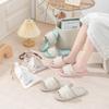 biroris 3 Pairs Women's Cotton Slippers with Floral Pattern, Open-Toe, Comfortable, Washable, Portable, Foldable, for Guests, Travel, Hotels, Airplanes, and Spas, Lace Diamond, Sizes 9–10.5 view 3