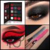 DE'LANCI Red and Black Eyeshadow Palette, 15 Colors, Vegan view 3