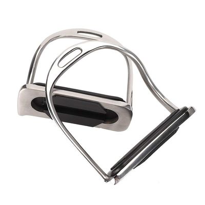English Stainless Steel Riding Stirrups with Rubber Pads