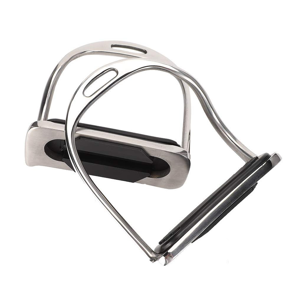 English Stainless Steel Riding Stirrups with Rubber Pads