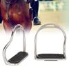 English Stainless Steel Riding Stirrups with Rubber Pads view 2